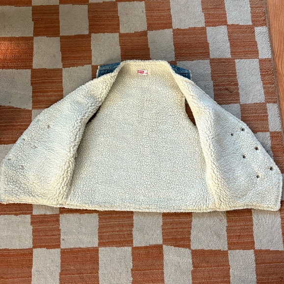 Vintage orange tab Levi’s Denim Sherpa Vest - Picture 2 of 3